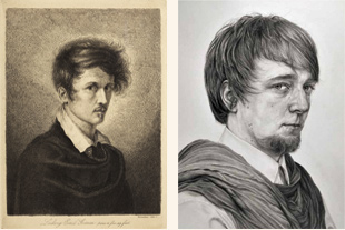 Ludwig Emil Grimm: Selbstbildnis mit Bart Brder Grimm Haus - INK: Stefan  INK